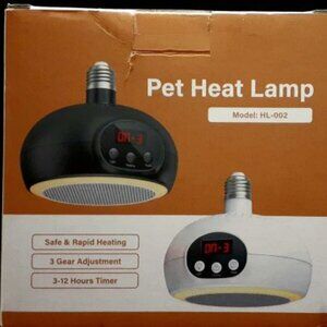 PET HEAT LAMP!! Model: HL-002 Up to 12 Hrs Heating - 3 Adjustments!